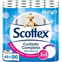 Los mejores  - Scottex Megarollo Papel Higiénico- 48 Megarollos (equivale a 96 rollos estándar)